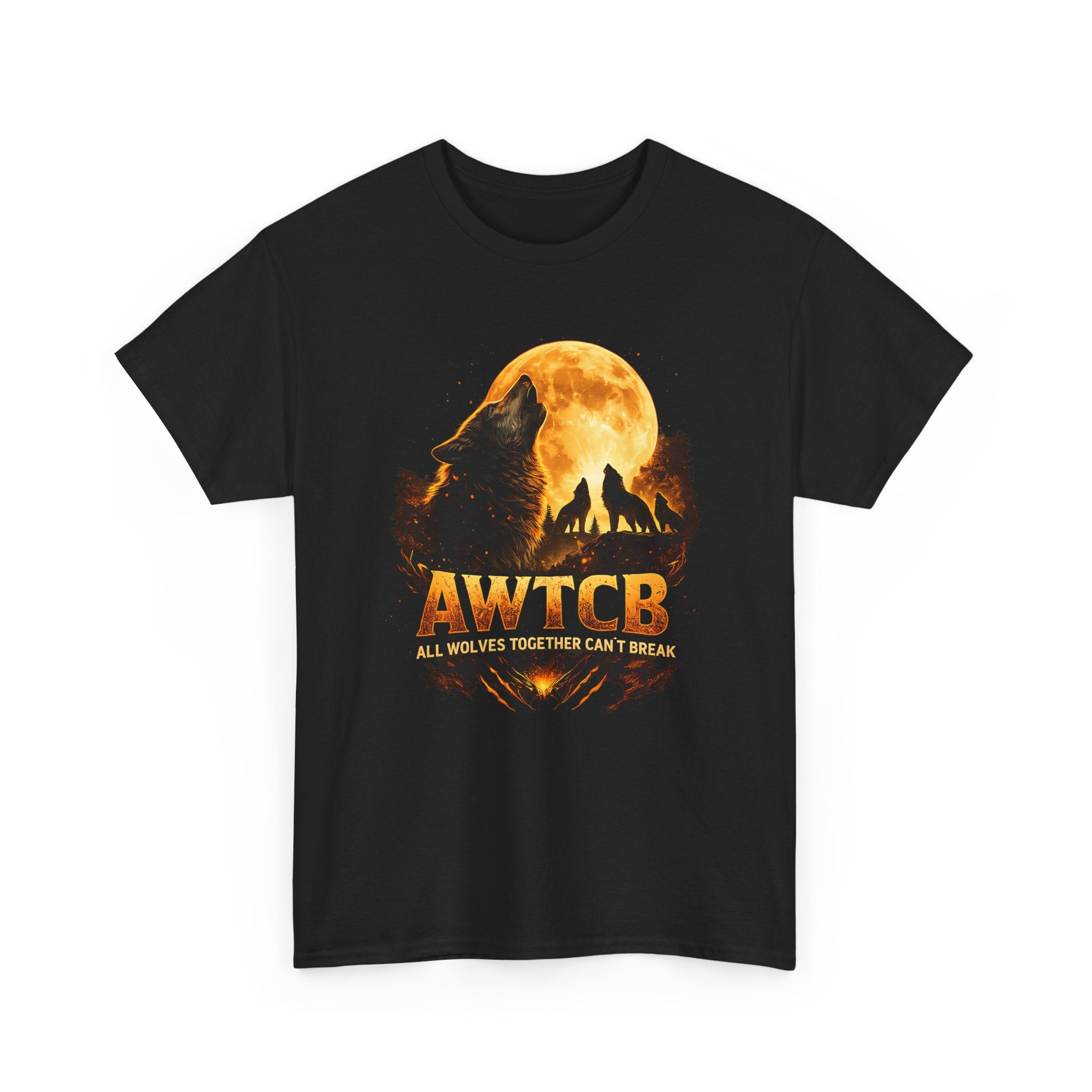 AWTCB Werewolf Moon T‑Shirt — 'All Wolves Together Can't Break' Graphic Tee